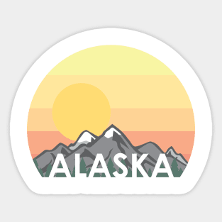 Alaska Cruise With Mountains and Sunset Sticker